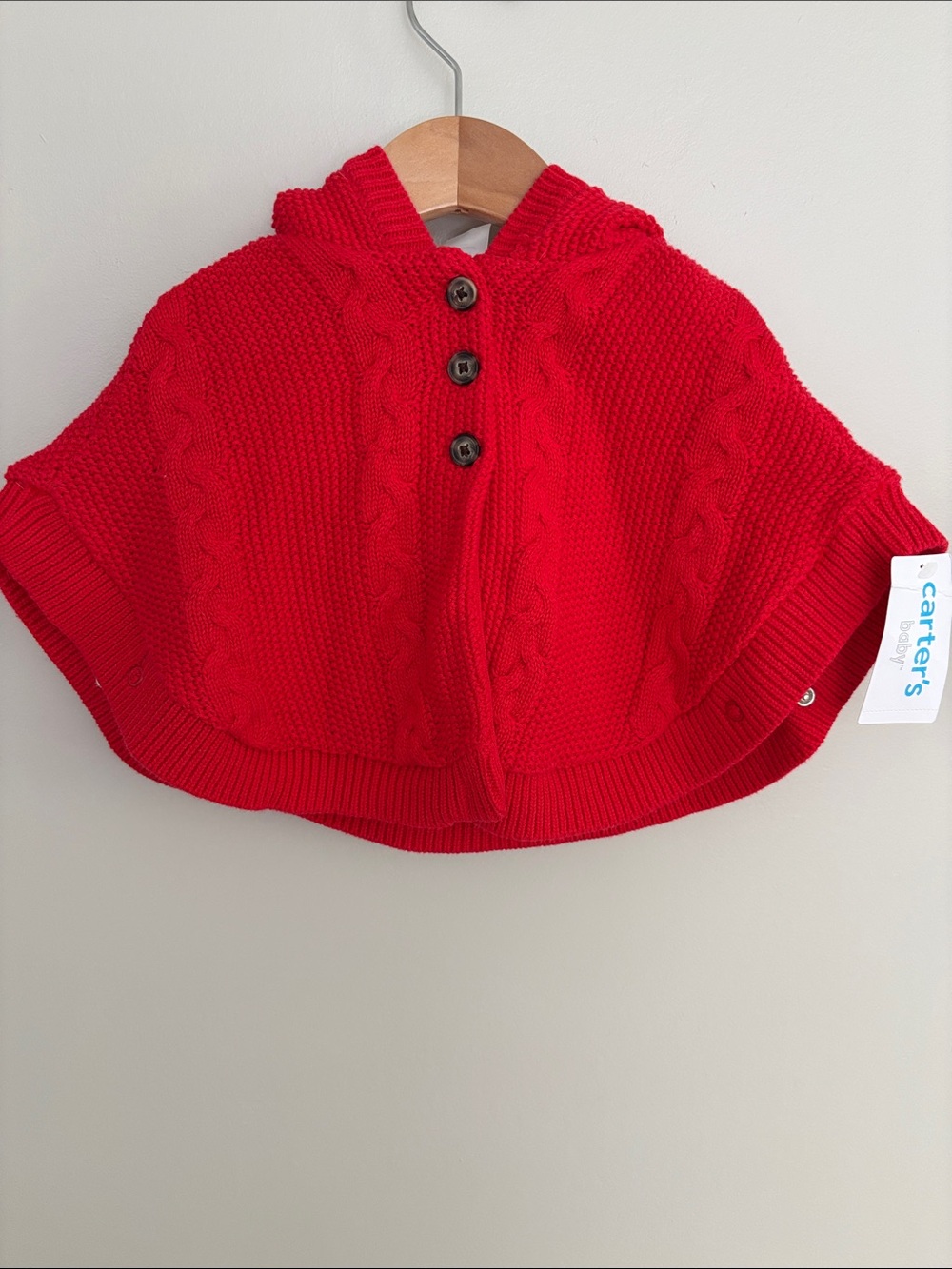 Carter's Baby Cable-Knit Hooded Poncho 6M